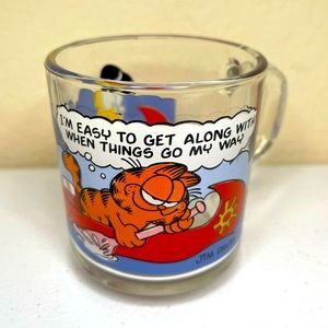 Vintage 1978 Garfield/Odie McDonalds Clear Glass Coffee Mug Cup - Jim Davis